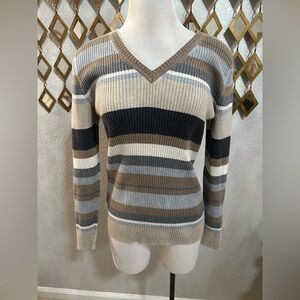 St. John's Bay Striped V-Neck Sweater